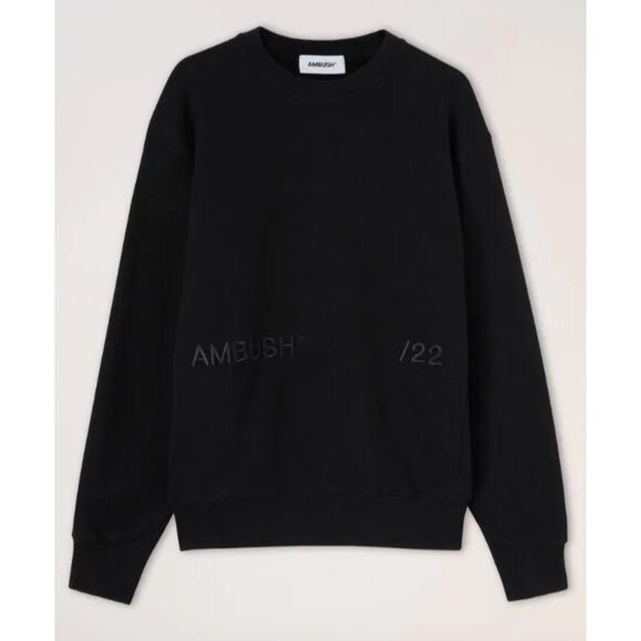 AMBUSH LOGO CREW NECK BLACK SWEATSHIRT SIZE L - Picture 1 of 9
